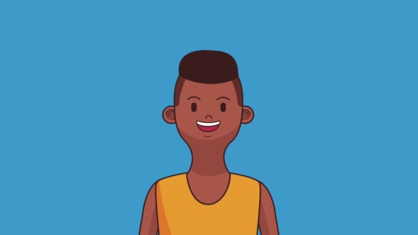 Joven hombre sonriendo dibujos animados HD animación
 - Metraje, vídeo