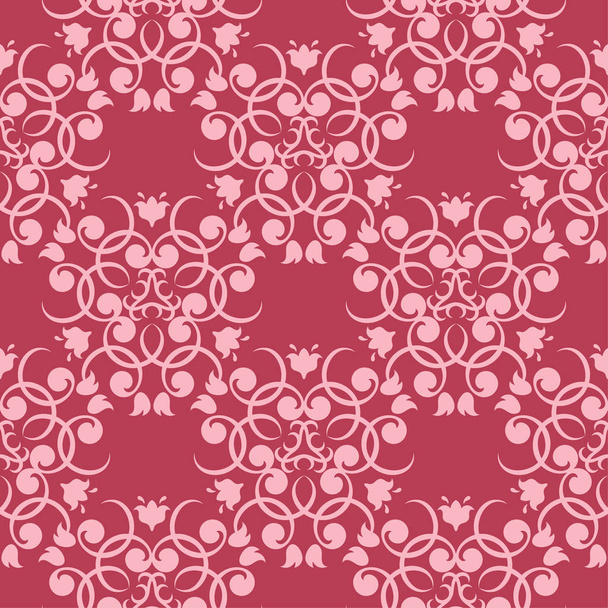 Floral design on red background. Seamless pattern for textile and wallpapers - Vettoriali, immagini