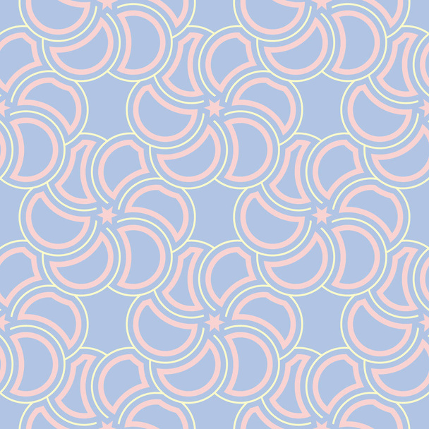 Geometryczny wzór. Blado niebieskie tło z beżowym i różowym elementy tkaniny, Tapety i tkaniny - Wektor, obraz