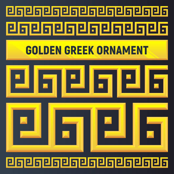 Set von unterschiedlich großen antiken goldenen Rändern - Vektor, Bild