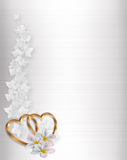 bruiloft uitnodiging satijnen witte rand - Foto, afbeelding