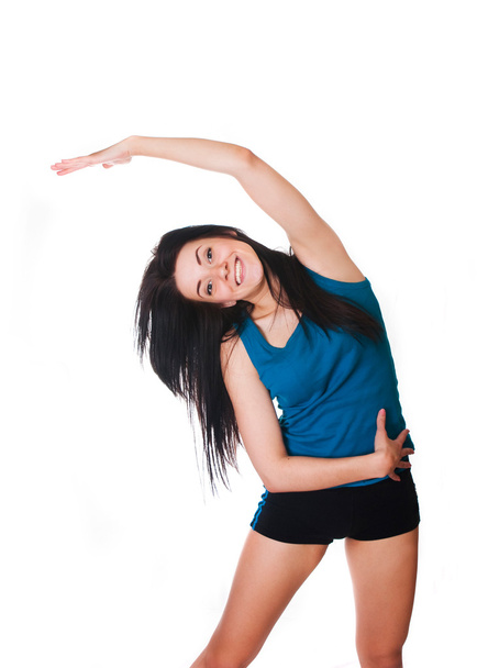Happy Young woman do sport exercises. - Фото, зображення