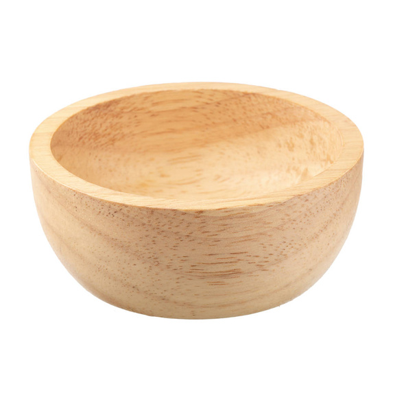 Faragott fából készült bowl elszigetelt fehér background. - Fotó, kép