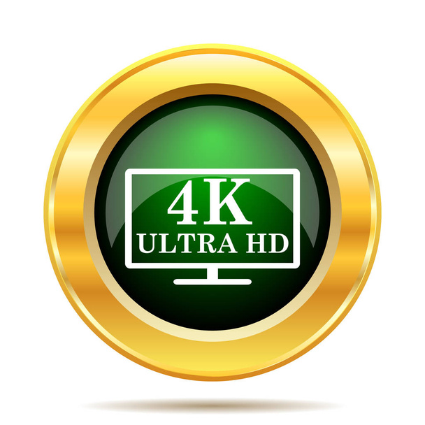 4K ultra HD icon. Internet button on white background - Photo, Image