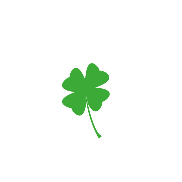 clover flat icon on white background . Four leaf clover isolated on white, vector illustration for St. Patricks day - Vector, Image