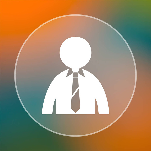 Business man icon. Internet button on colored  background - Photo, Image