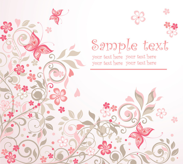 Beautiful floral card - Vector, Imagen