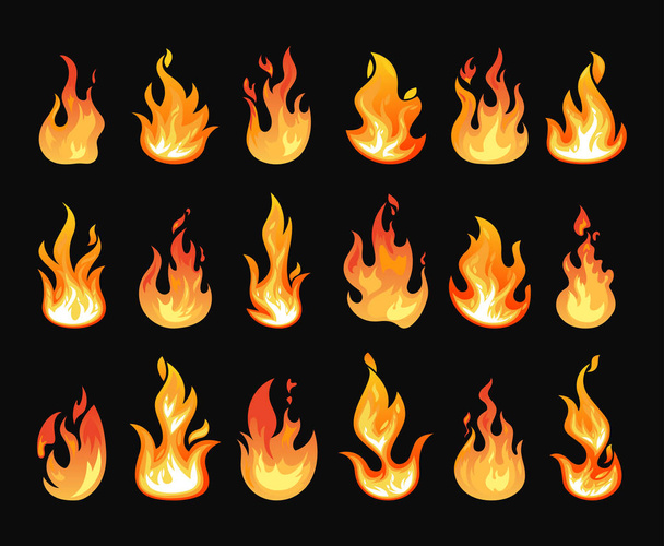 非常に熱い火または現実的な炎 - ベクター画像