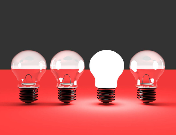 idea concetto. lampadine. Illustrazione resa 3d
 - Foto, immagini