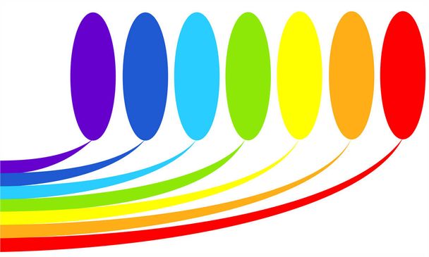 Plantilla de infografía vectorial para presentación o gráfico con colores arcoíris. Concepto de negocio con 7 pasos, partes o procesos
.  - Vector, imagen