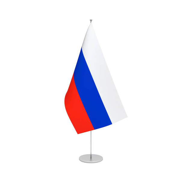 orosz zászló fehér háttér - Fotó, kép