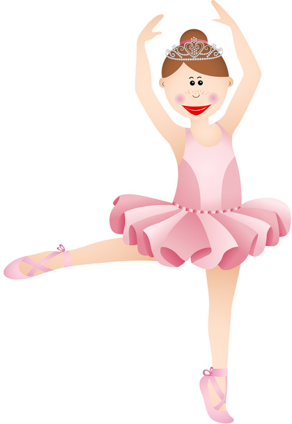 Cute ballerina girl - Vector, Image