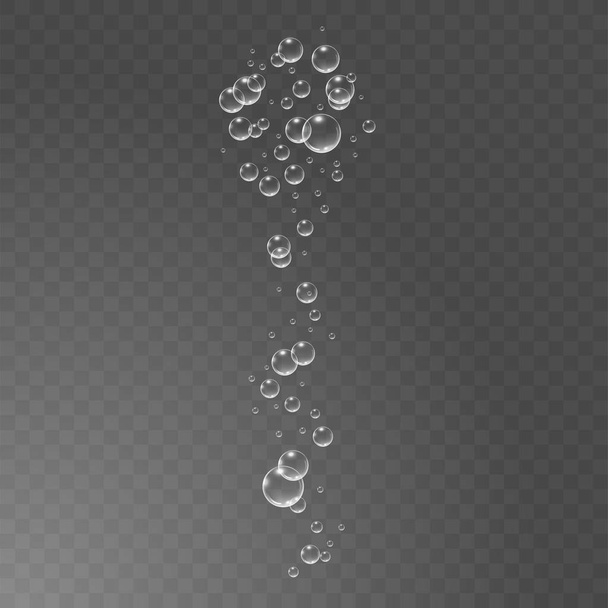 Bubbels onder water vector illustratie op transparante achtergrond - Vector, afbeelding