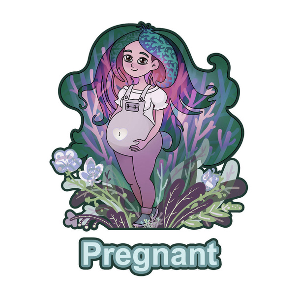 aranyos terhes nő - Fotó, kép