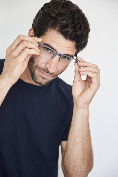 Handsome man in spectacles, portrait - Fotoğraf, Görsel