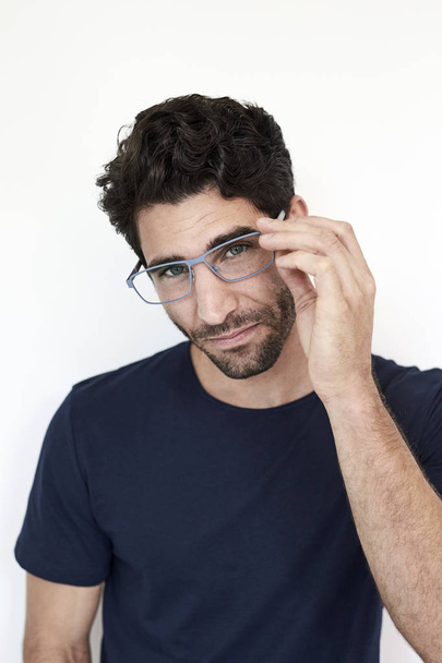 Handsome man in spectacles, portrait - Fotó, kép