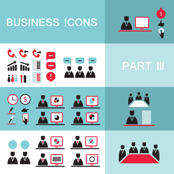 Set van web iconen voor business, finance, office, communicatie, personeelszaken. Vectorillustratie deel 3 - Vector, afbeelding