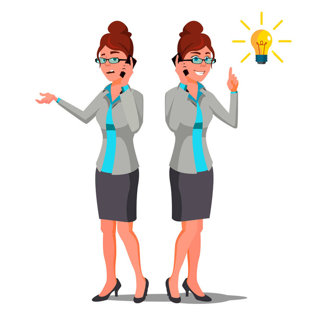 Solution Concept Vector. Business Woman. Conceptual Problem. Secret Discovery. Successful Launch Of Startup. Confusing Business, Solving. Searching For New Way. Flat Cartoon Illustration - Vector, Image