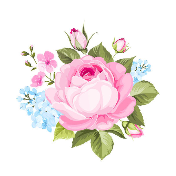 A spring decorative bouquet of roses flowers. - Vector, Image
