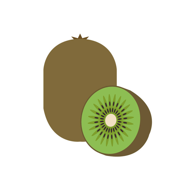 Gezond biologisch geteelde kiwi, kleurrijke tropische natuur vers fruit objecten. - Vector, afbeelding