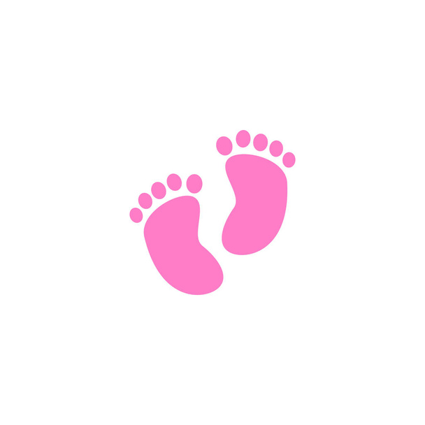 Bebê pés ícone elemento plano. Ilustração vetorial do ícone de pés de bebê plano isolado no fundo limpo para o design do logotipo do aplicativo móvel da web
. - Vetor, Imagem