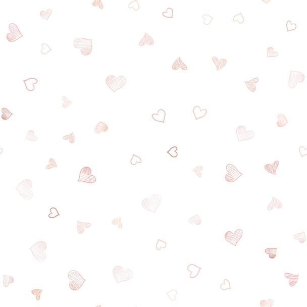 Светло-оранжевая векторная безшипная текстура с милыми сердцами. Иллюстрация с сердечными мыслями на День Святого Валентина. Образец для свадебных подарков, поздравлений
. - Вектор,изображение