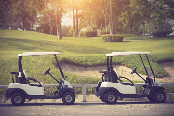 Golfové vozíky na golfovém hřišti - Fotografie, Obrázek