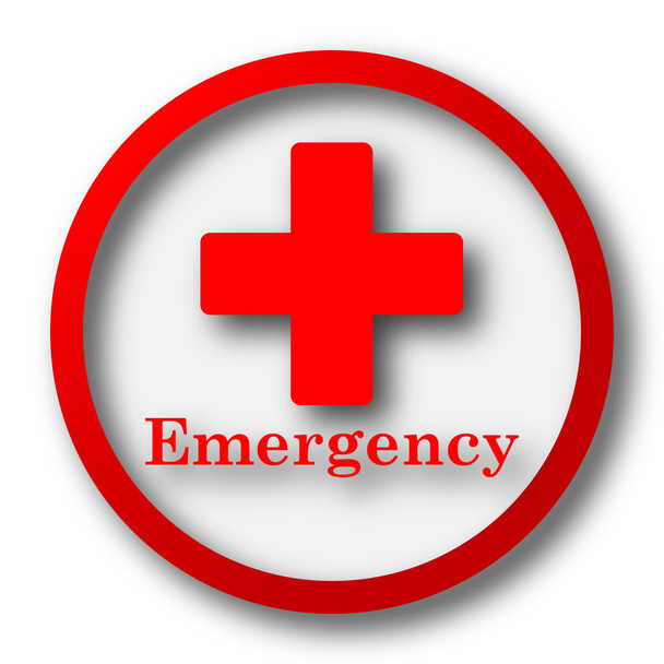Icono de emergencia. Botón de Internet sobre fondo blanco
 - Foto, Imagen
