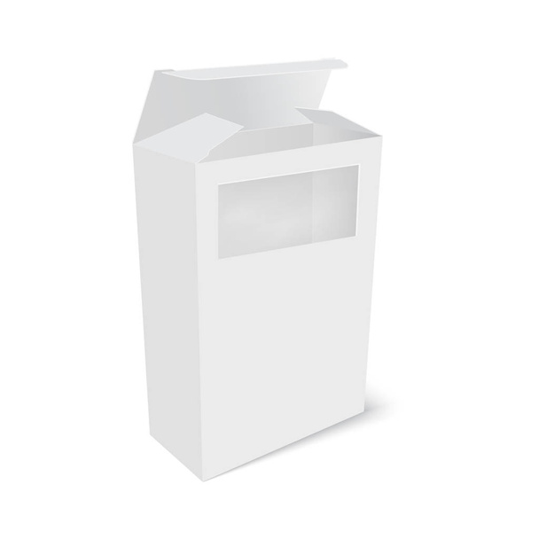 白製品パッケージ ボックスのウィンドウ。ベクトル - ベクター画像