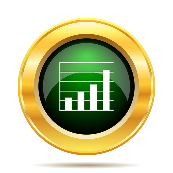 Chart bars icon. Internet button on white background - Photo, Image
