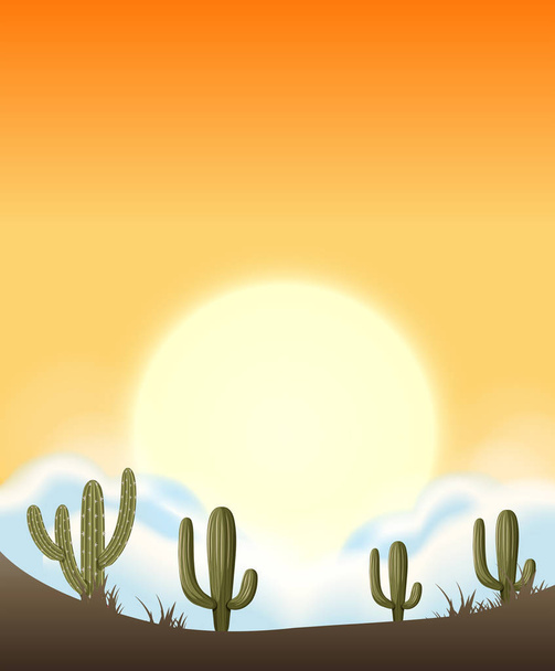 Krásné pouštní šablona ilustrace - Vektor, obrázek