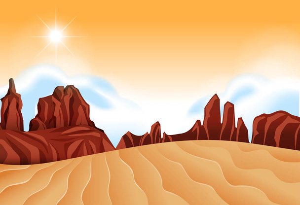 Una ilustración aislada de la escena del desierto
 - Vector, imagen