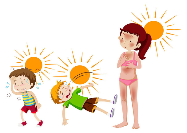 Набор солнцезащитных и тепловых иллюстраций
 - Вектор,изображение