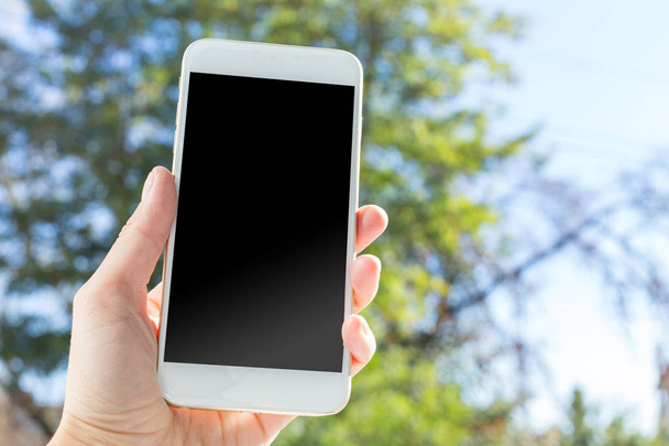mobile, smartphone with black blank screen - 写真・画像