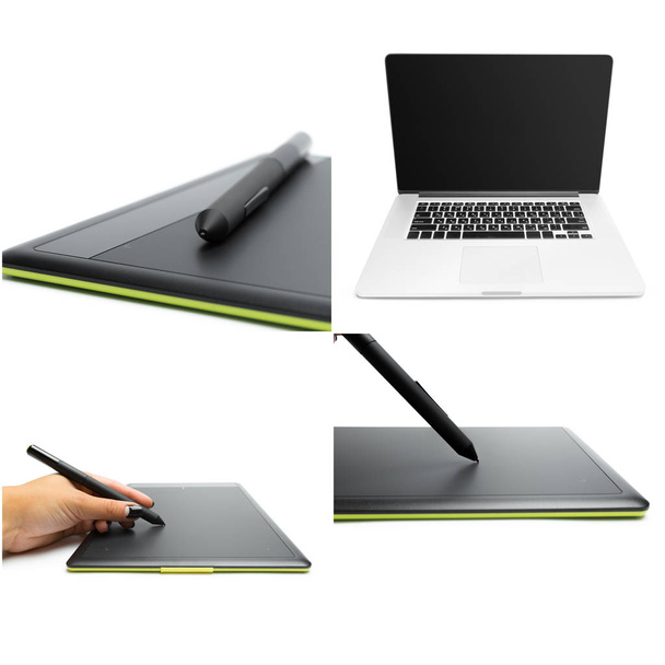graphic tablet with pen for illustrators and designers - 写真・画像