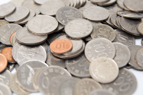 Stapel van Zuid-Korea munten - Foto, afbeelding