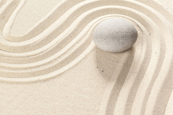 Japanese garden zen stone on sand - Foto, imagen