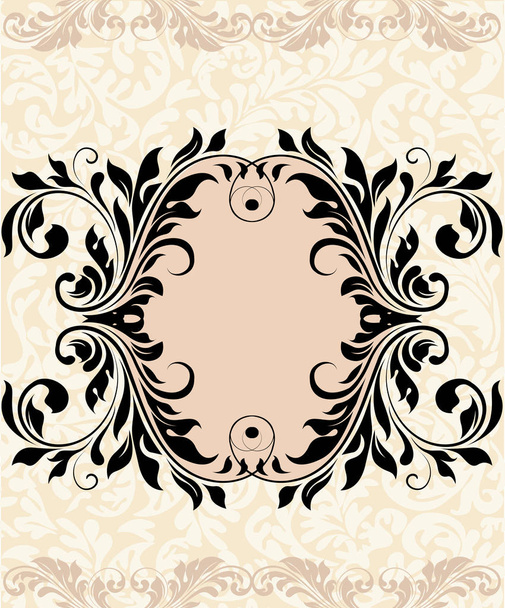 Vintage cartão de convite com ornamentado elegante retro design floral abstrato. Ilustração vetorial
. - Vetor, Imagem
