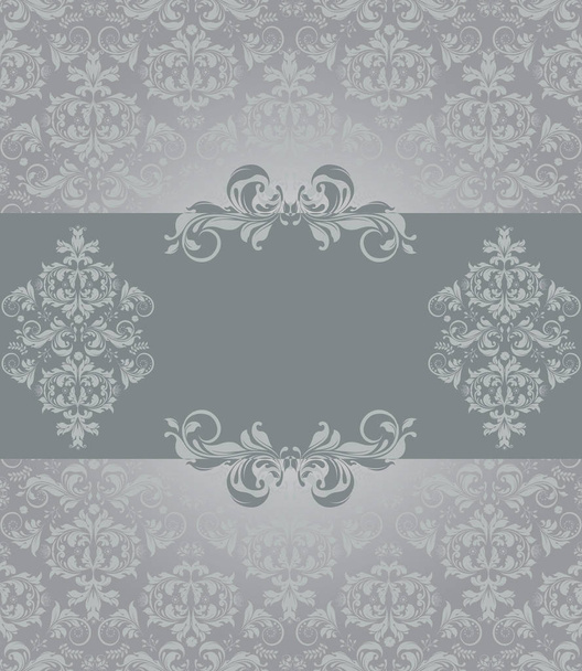 Tarjeta de invitación vintage con un elegante diseño floral retro abstracto adornado. Ilustración vectorial
. - Vector, Imagen