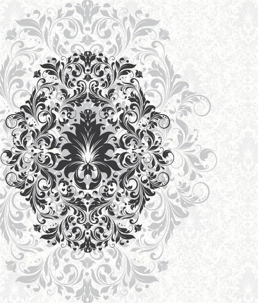 Carte d'invitation vintage avec motif floral rétro élégant et décoré. Illustration vectorielle
. - Vecteur, image