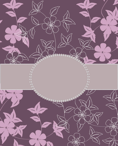Tarjeta de invitación vintage con un elegante diseño floral retro abstracto adornado. Ilustración vectorial
. - Vector, imagen