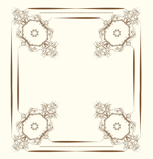 Vintage invitation card with ornate elegant retro abstract floral design. Vector illustration. - Vector, Imagen