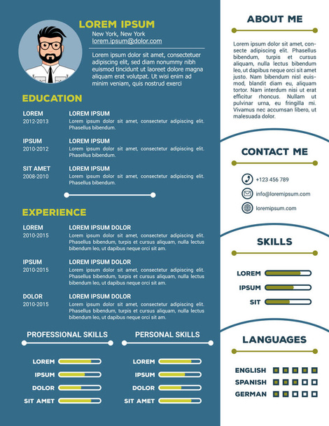 Resume and CV Template with nice design - Vector, Image