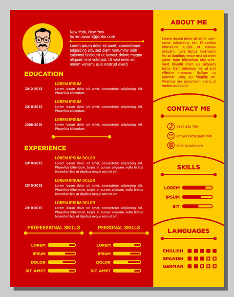 履歴書と素敵なデザインの履歴書テンプレート - ベクター画像