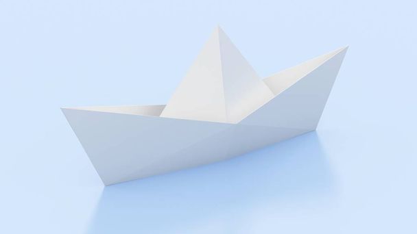 conceptual view of Paper boat, 3D illustration - Photo, image