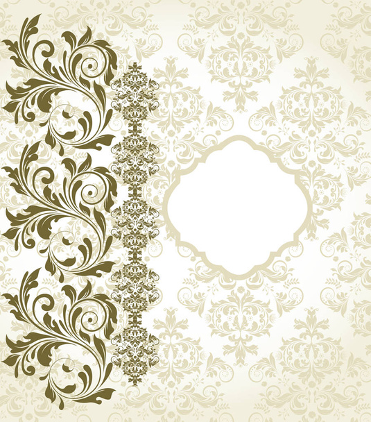 Carte d'invitation vintage avec motif floral rétro élégant et décoré. Illustration vectorielle
. - Vecteur, image