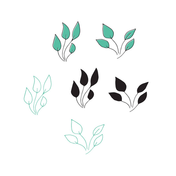 Vector hand drawn seaweeds. Isolated individual objects, algae. - Vector, Image