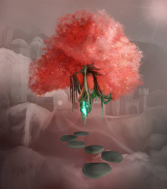 Árvore voadora em um cenário de fantasia
 - Foto, Imagem