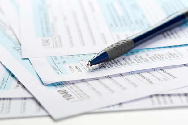Tax forms, close up view  - Foto, Bild