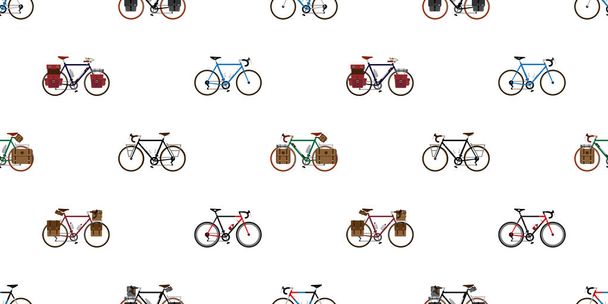 bicycle Seamless Pattern vector cycling isolated vintage wallpaper background illustration graphic - Vektori, kuva